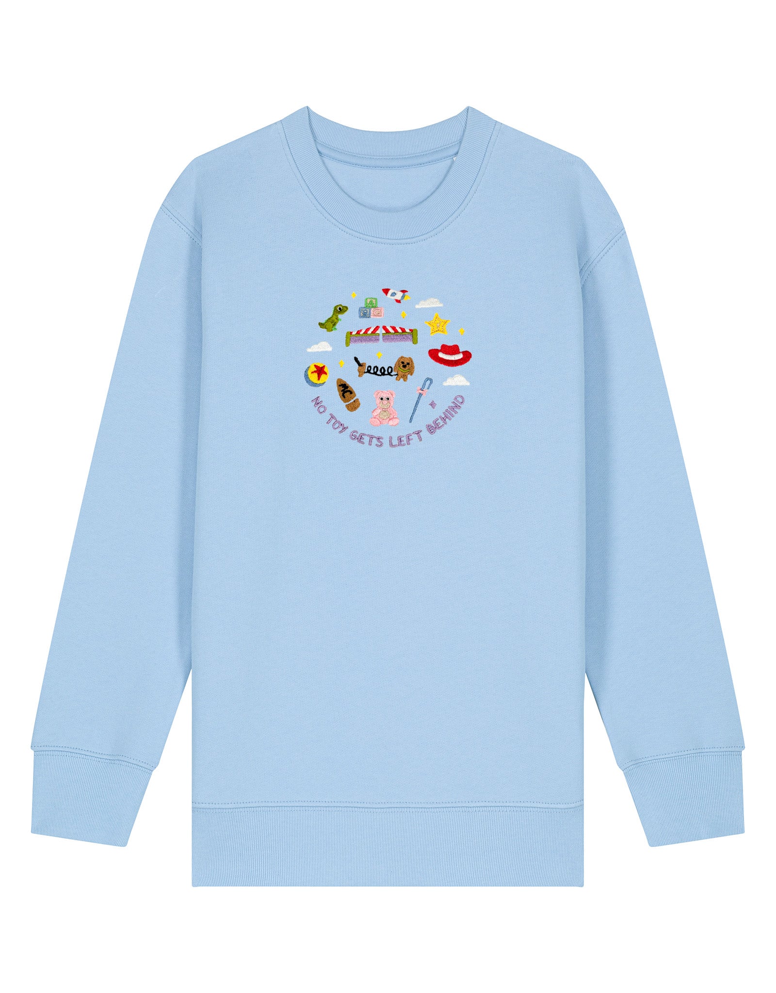 No Toys Left Behind Embroidered Organic Cotton Childrens Sweatshirt