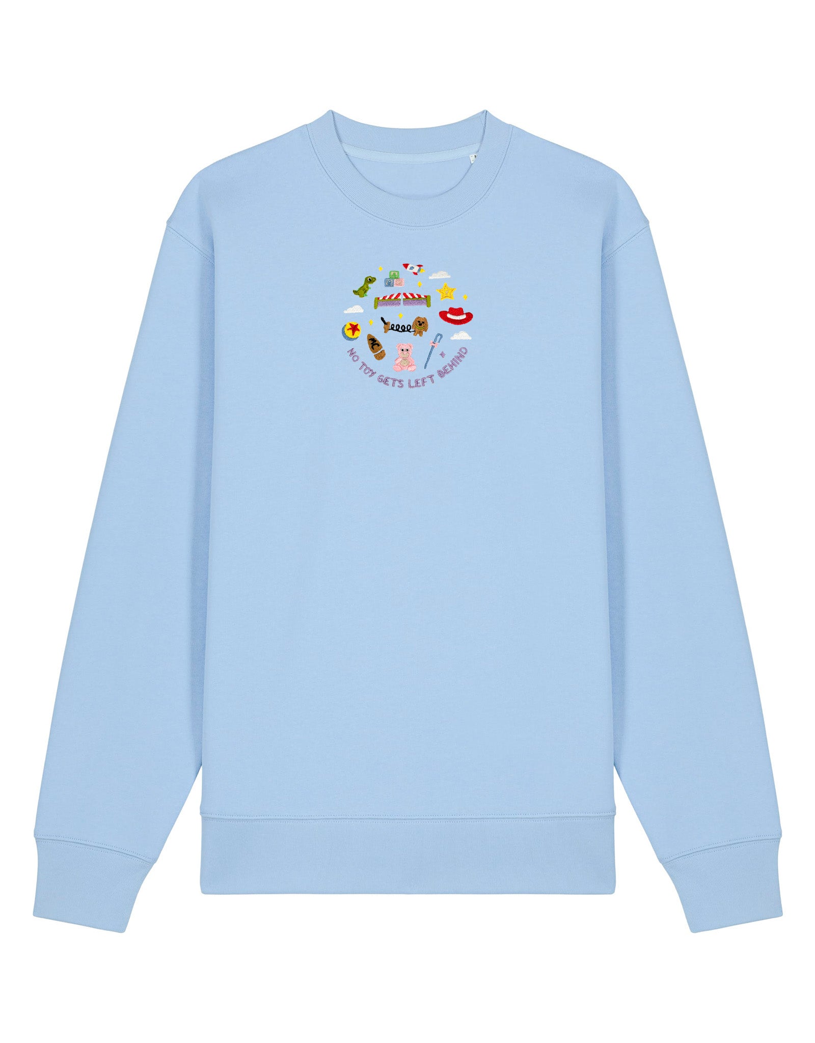 No Toys Left Behind Embroidered Organic Cotton Sweatshirt