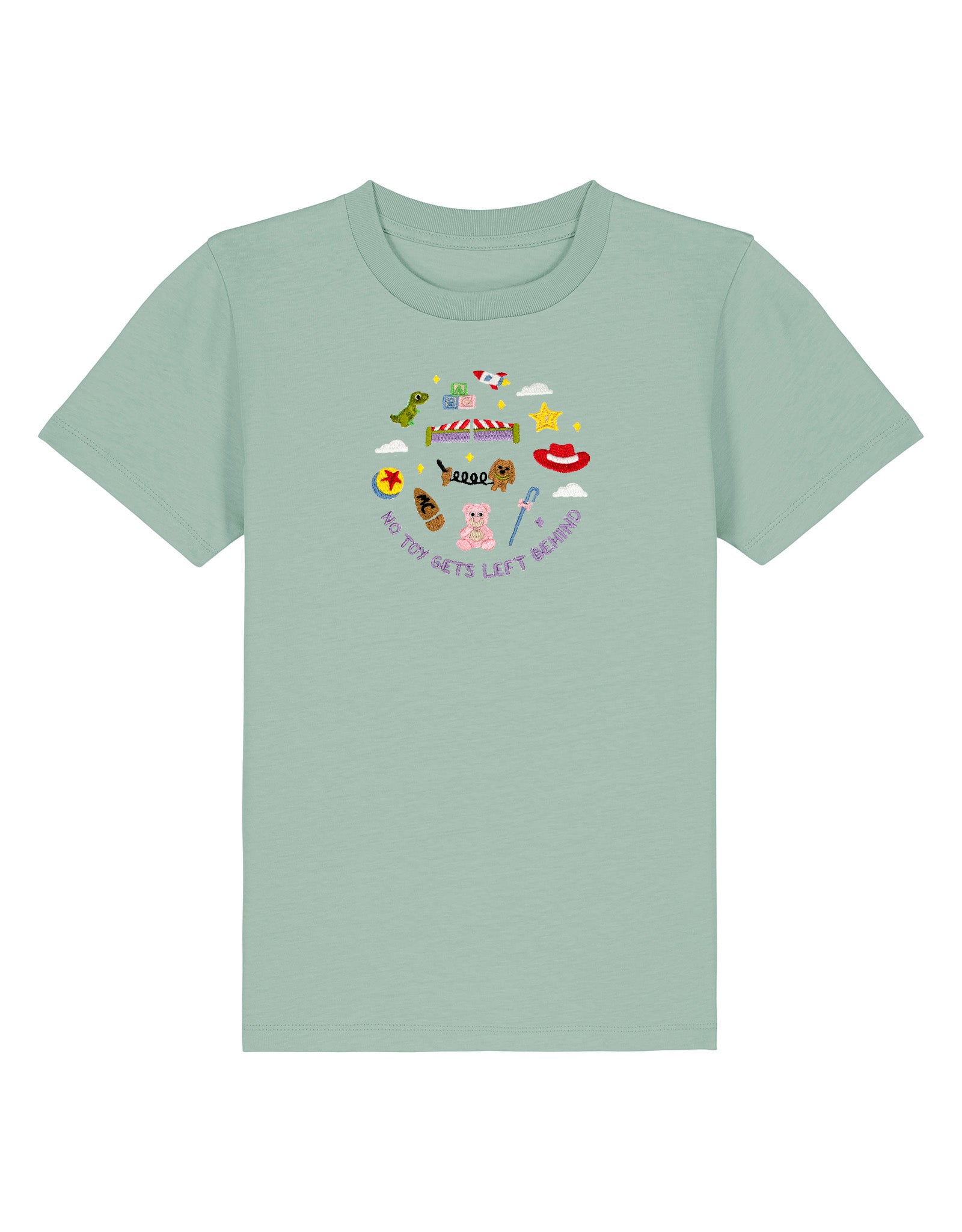 No Toys Left Behind Embroidered Organic Cotton Childrens T-Shirt