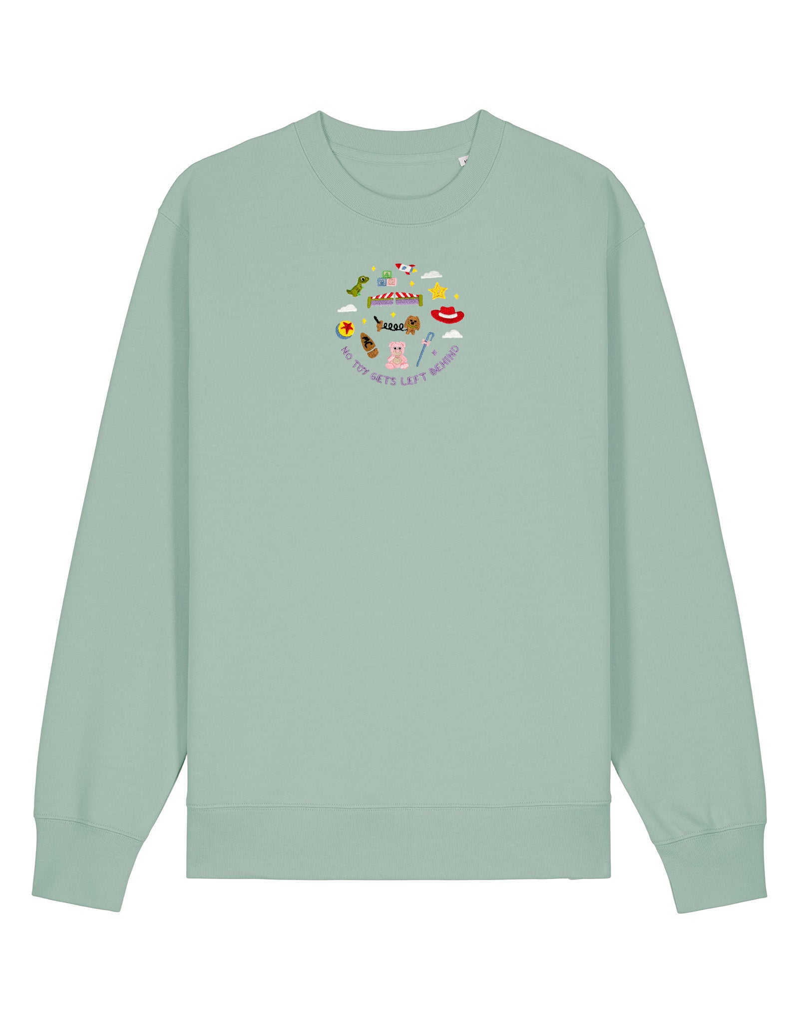 No Toys Left Behind Embroidered Organic Cotton Sweatshirt