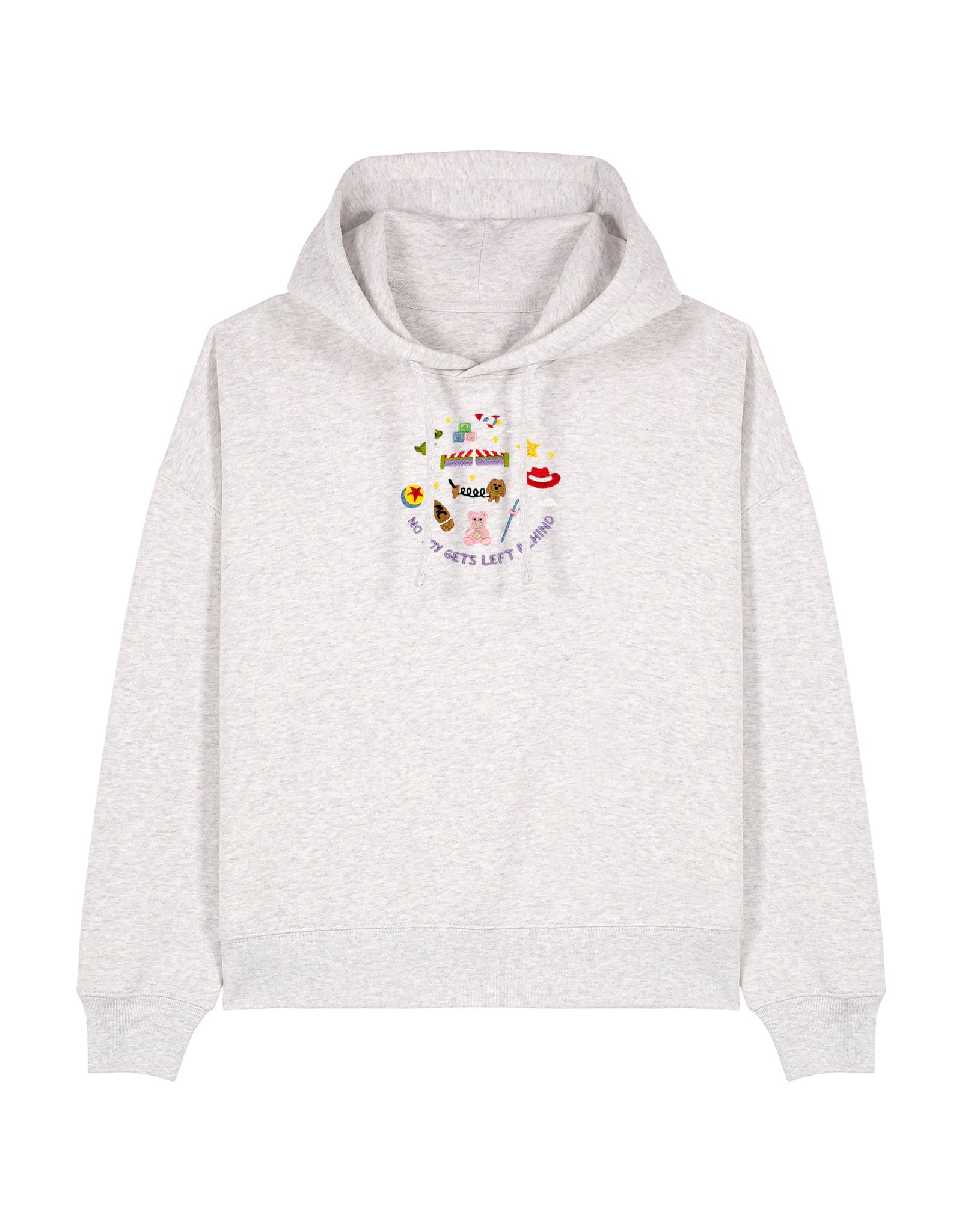 No Toys Left Behind Embroidered Boxy Organic Cotton Hoodie