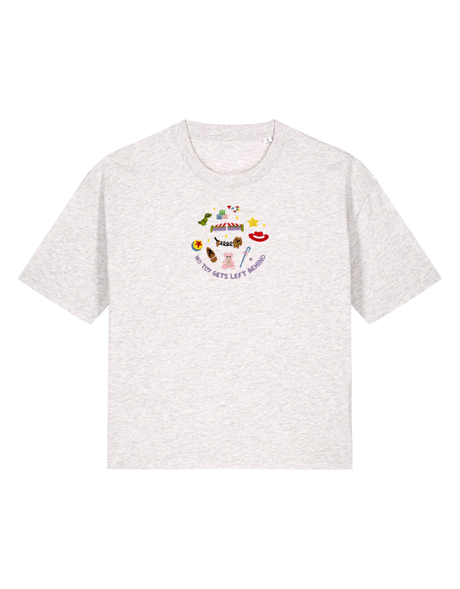 No Toys Left Behind Embroidered Boxy Organic Cotton Tee
