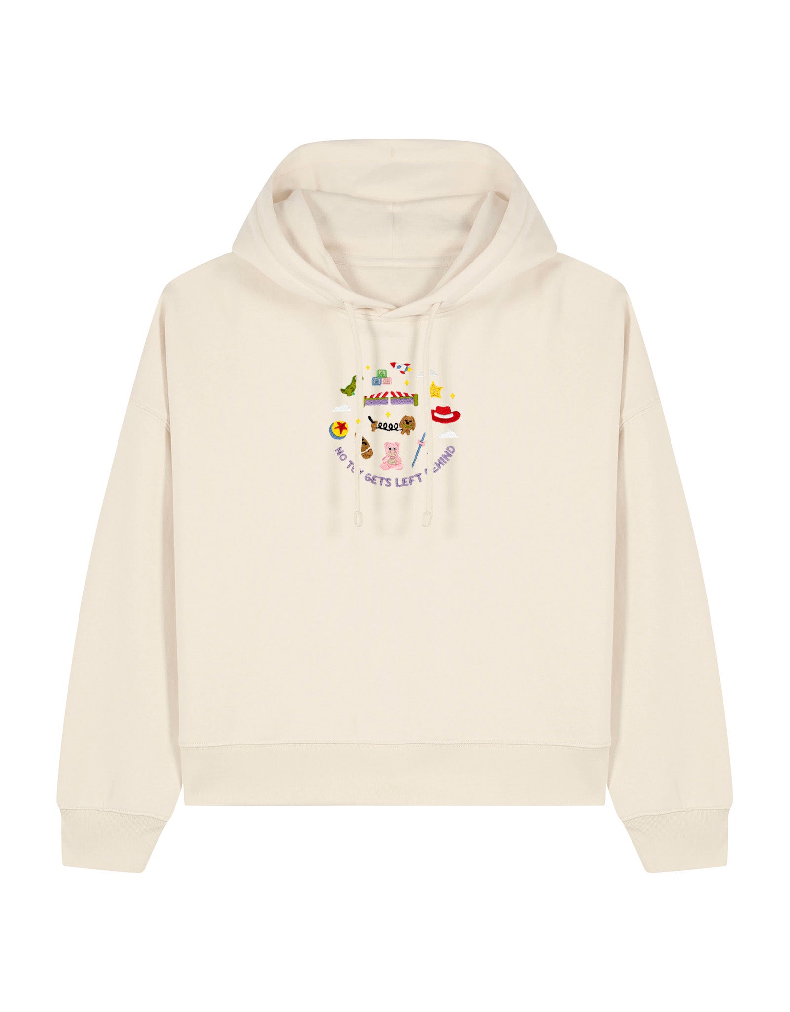 No Toys Left Behind Embroidered Boxy Organic Cotton Hoodie