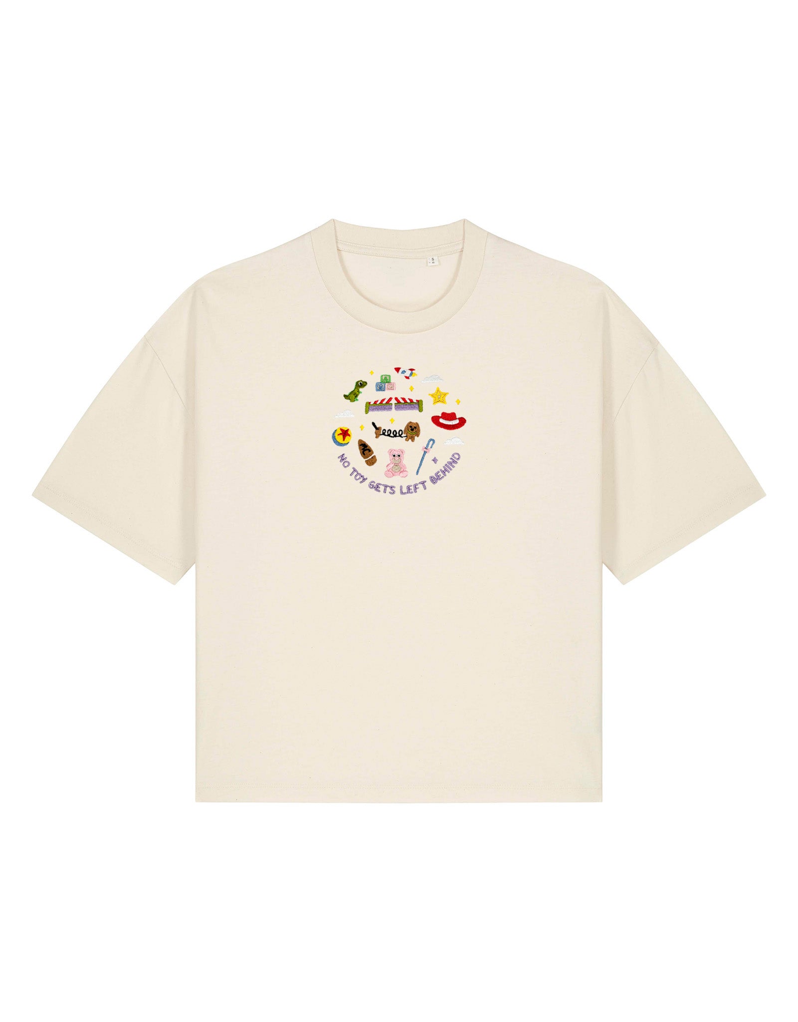 No Toys Left Behind Embroidered Boxy Organic Cotton Tee
