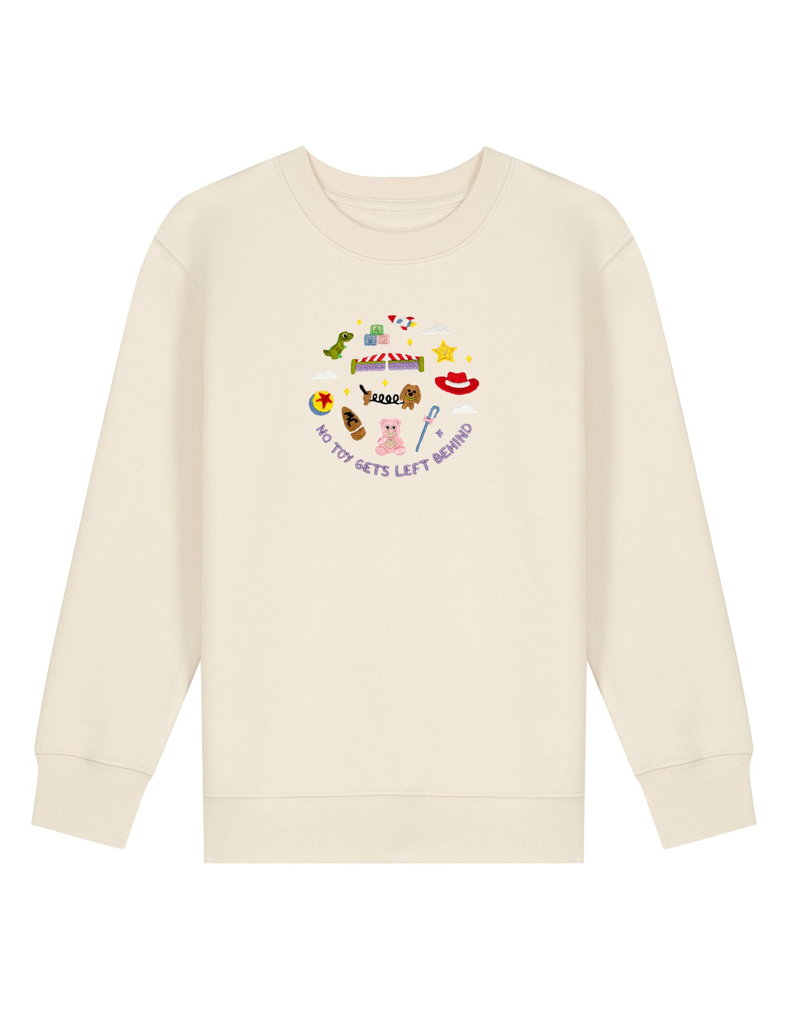 No Toys Left Behind Embroidered Organic Cotton Childrens Sweatshirt