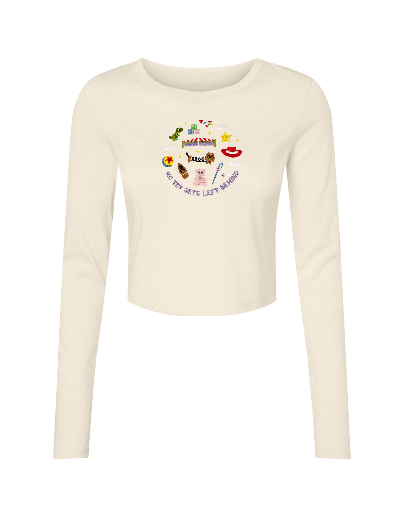 No Toys Left Behind Embroidered Micro Rib Long Sleeved Tee