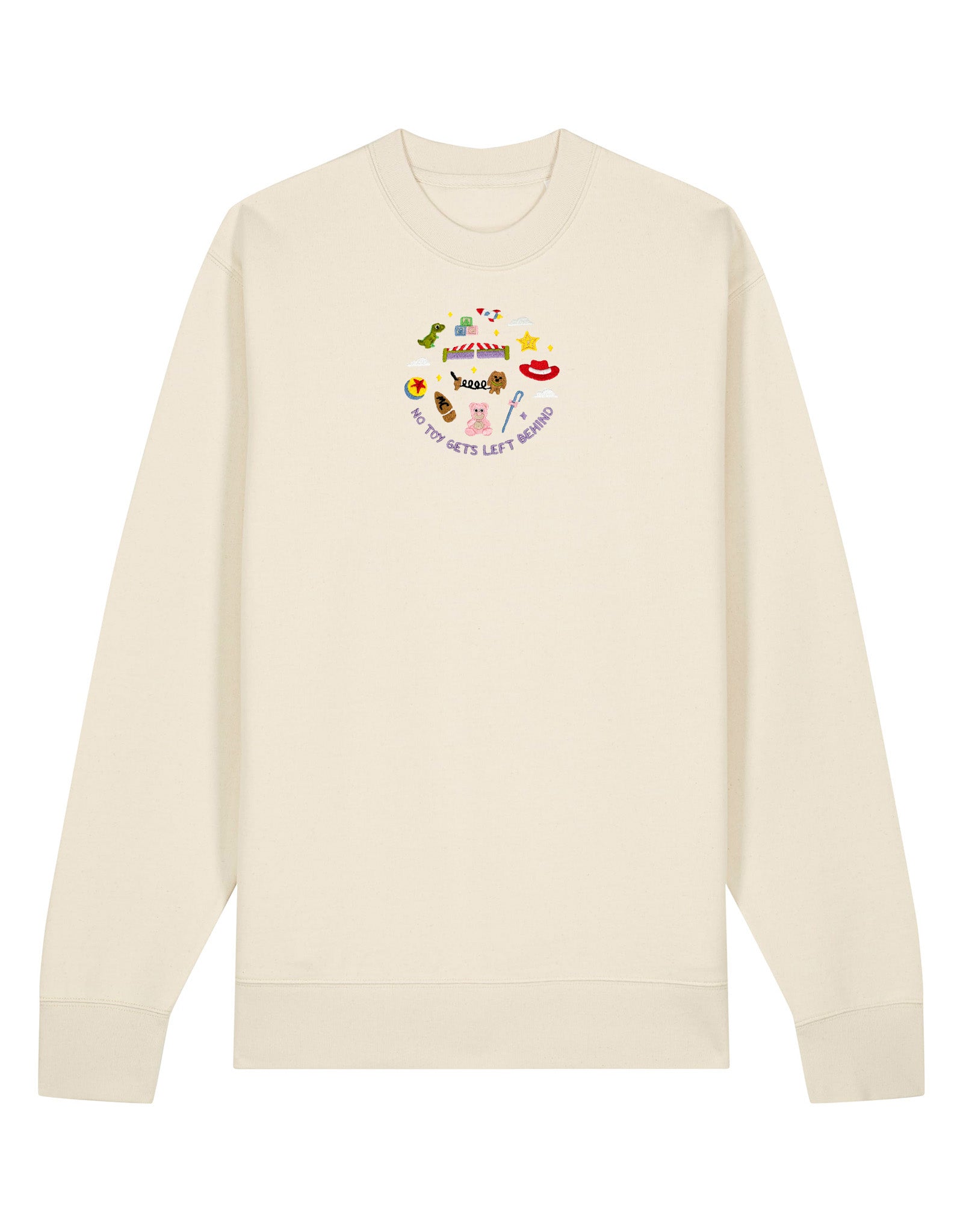 No Toys Left Behind Embroidered Organic Cotton Sweatshirt