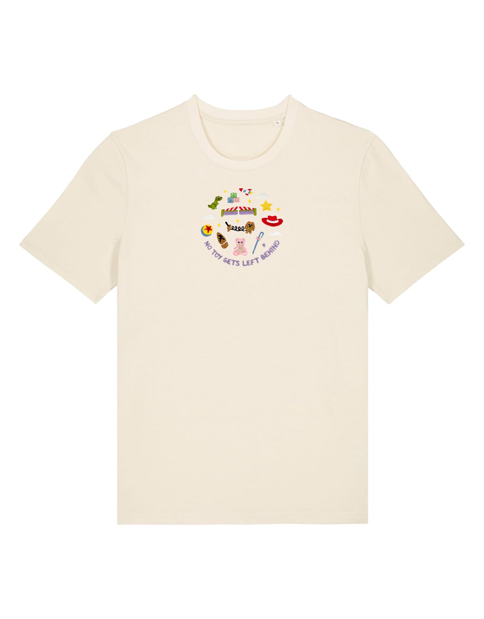 No Toys Left Behind Embroidered Organic Cotton T-Shirt