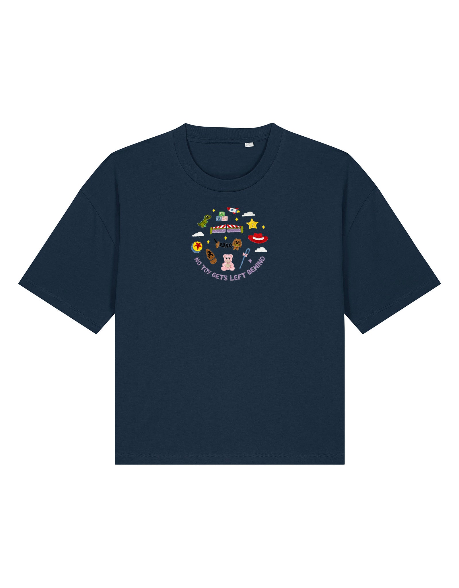 No Toys Left Behind Embroidered Boxy Organic Cotton Tee