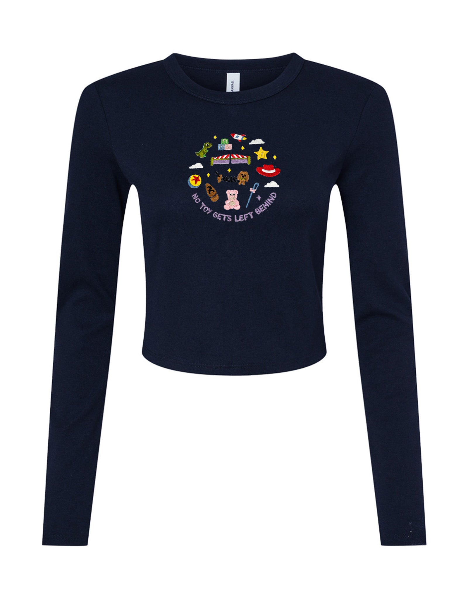No Toys Left Behind Embroidered Micro Rib Long Sleeved Tee