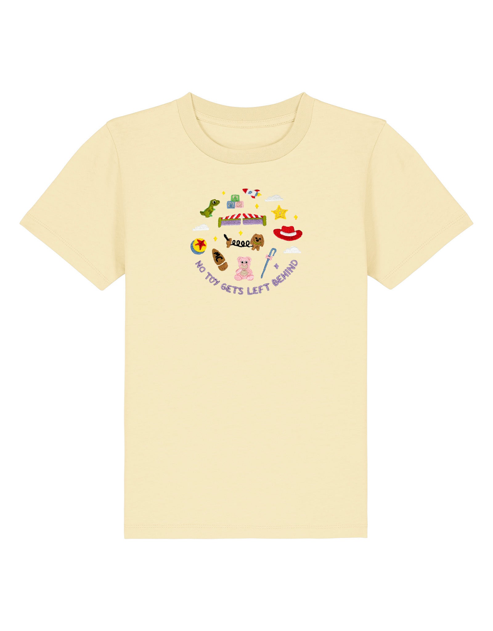 No Toys Left Behind Embroidered Organic Cotton Childrens T-Shirt