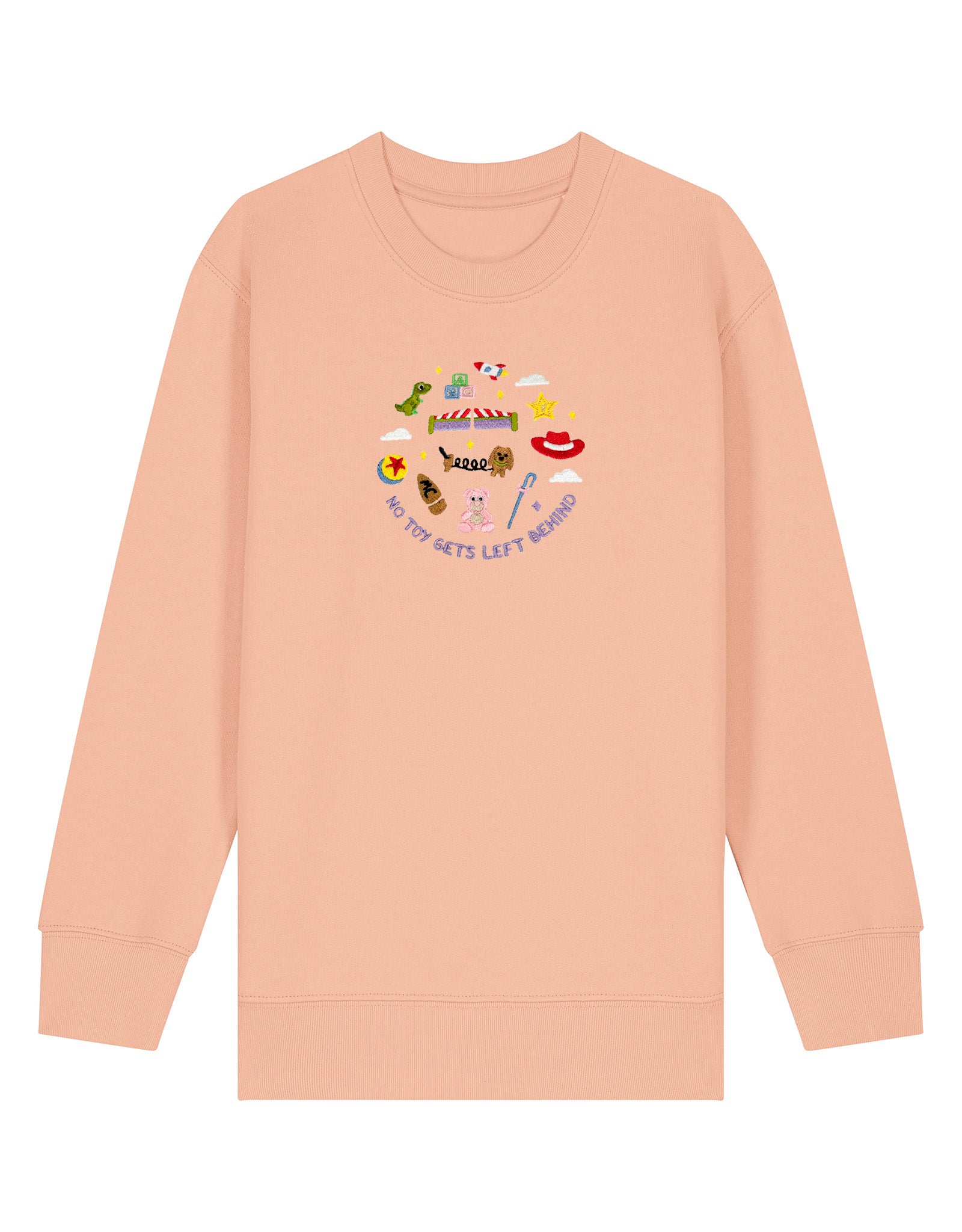 No Toys Left Behind Embroidered Organic Cotton Childrens Sweatshirt