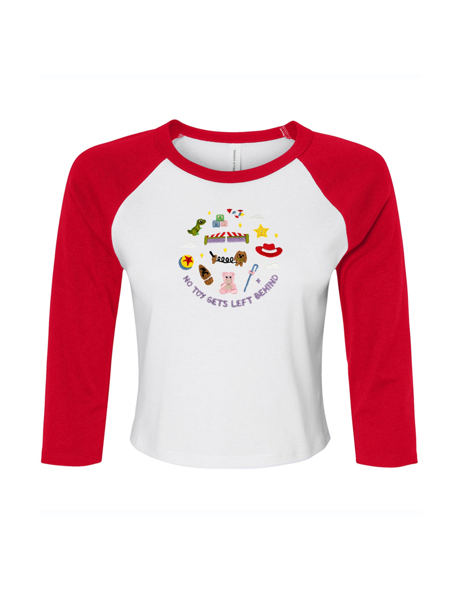 No Toys Left Behind Embroidered Micro Rib 3/4 Sleeve Tee