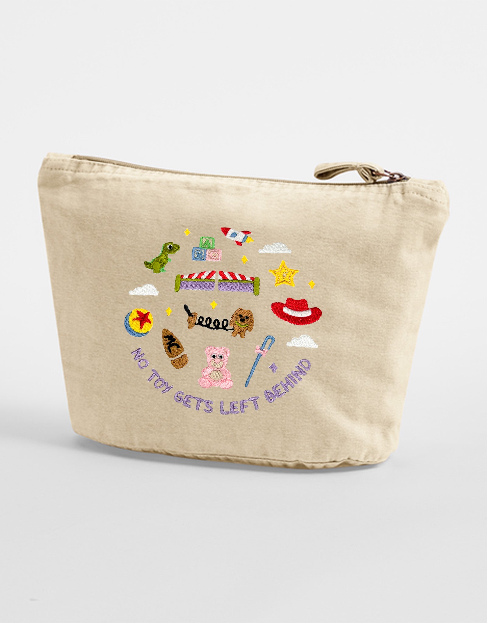 No Toys Left Behind Embroidered Accessory Bag