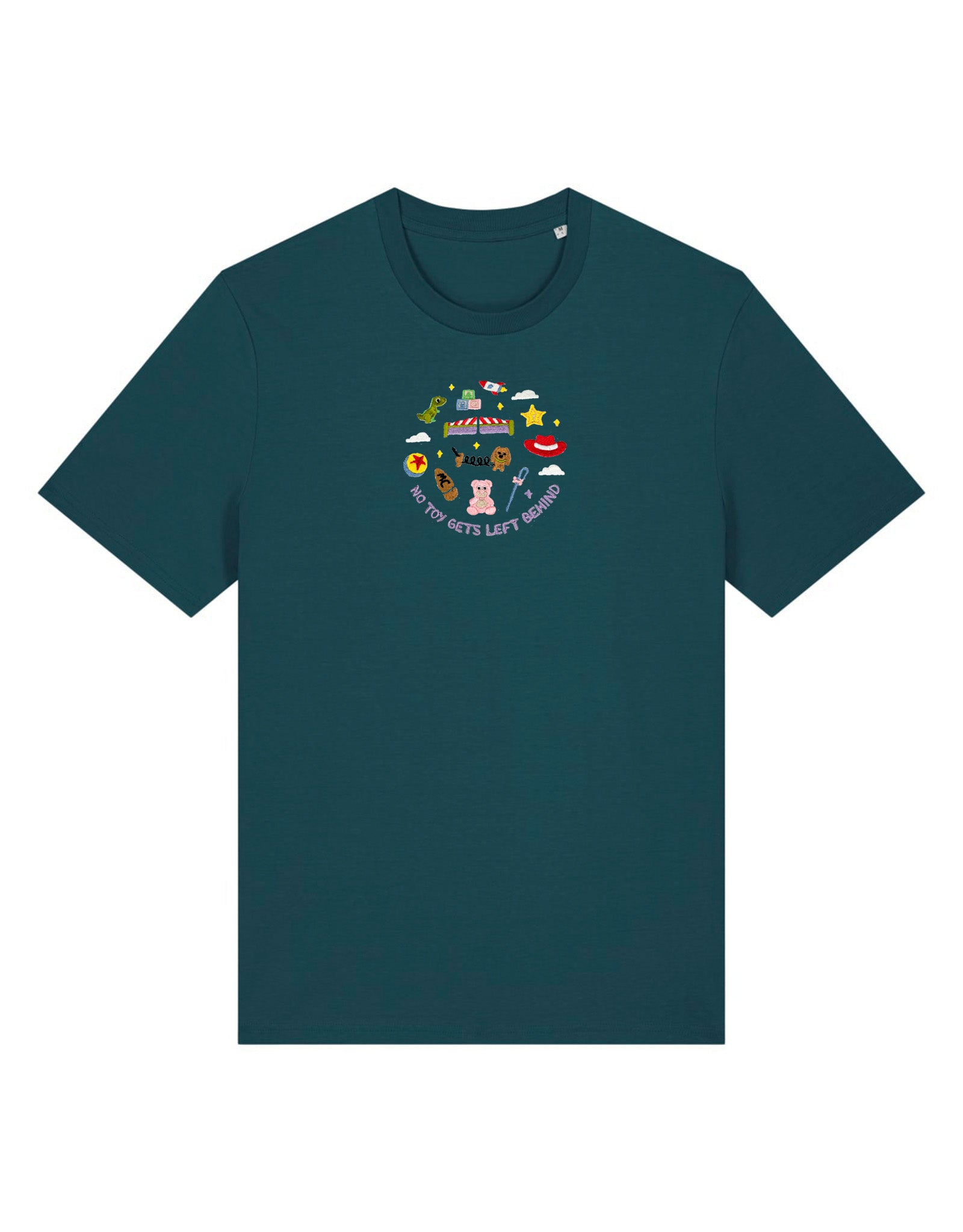 No Toys Left Behind Embroidered Organic Cotton T-Shirt