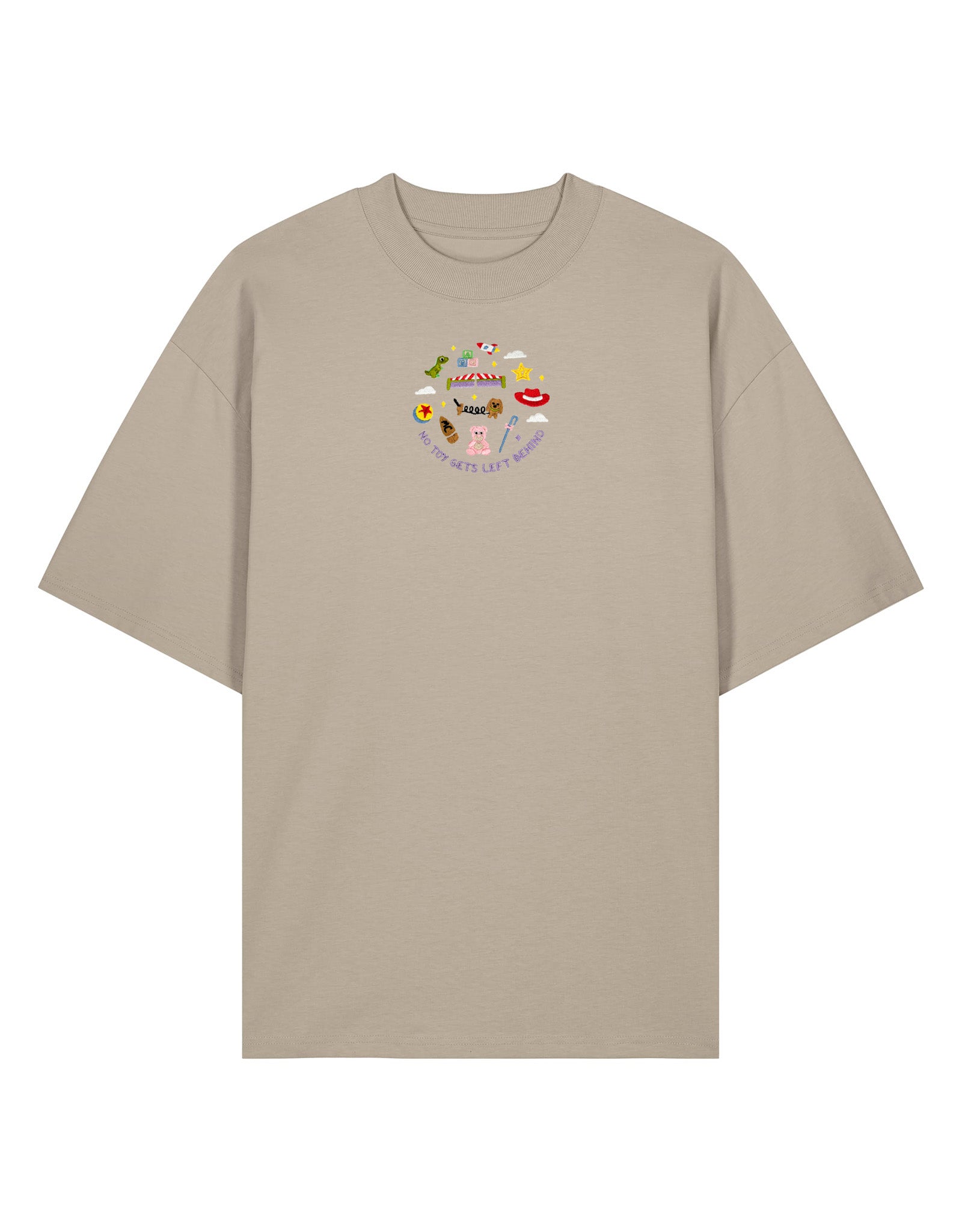 No Toys Left Behind Embroidered Oversized Organic Cotton Tee