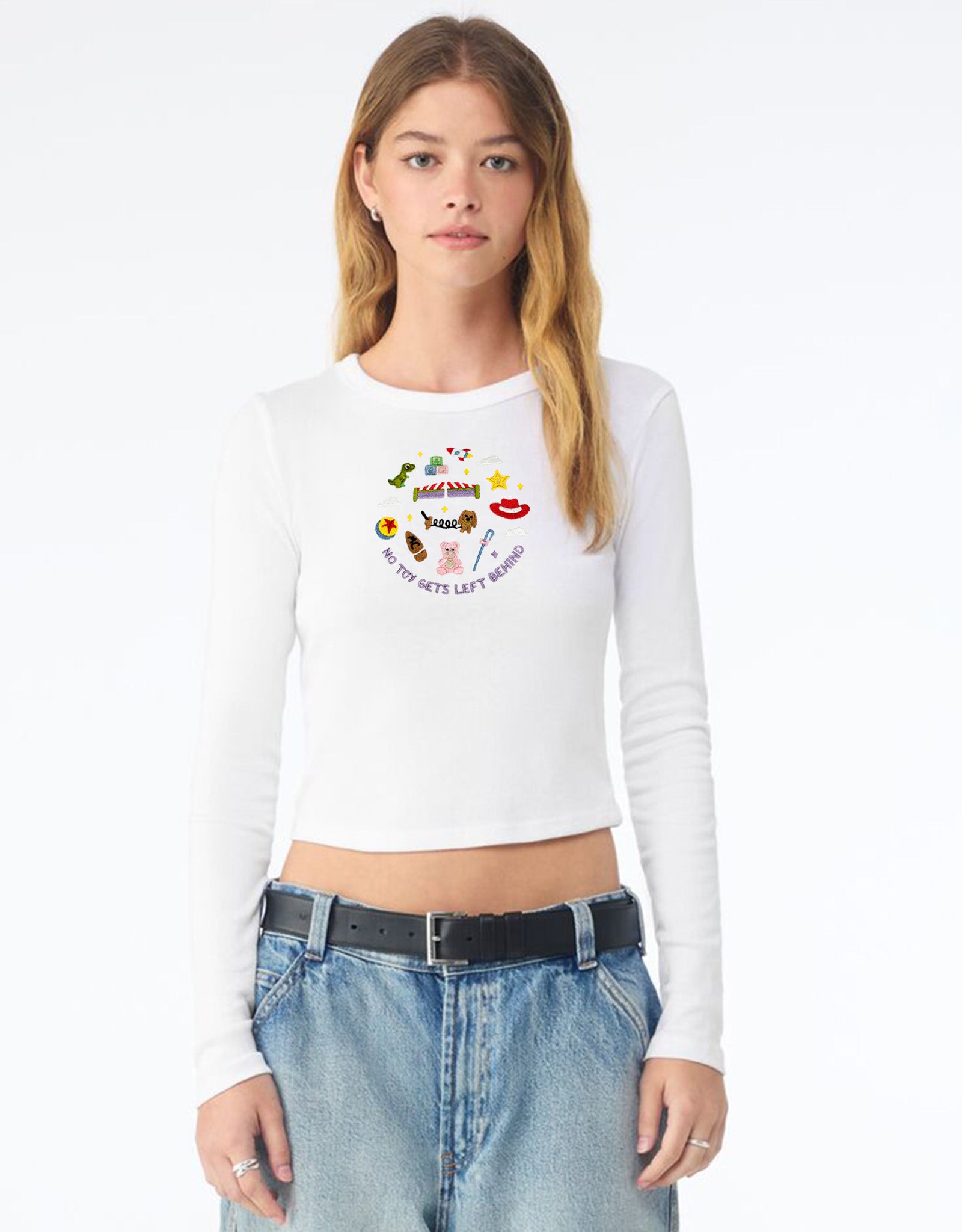 No Toys Left Behind Embroidered Micro Rib Long Sleeved Tee