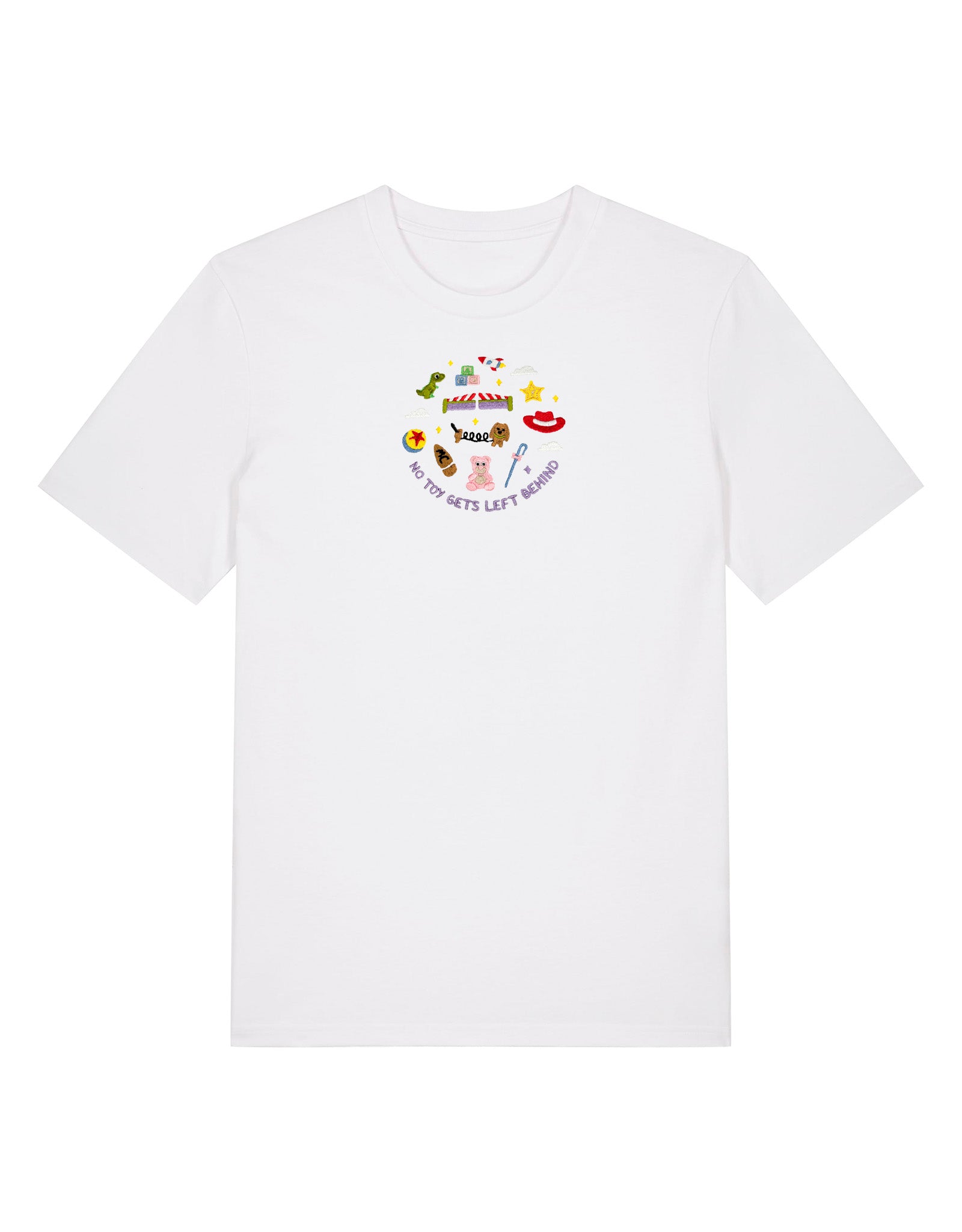 No Toys Left Behind Embroidered Organic Cotton T-Shirt