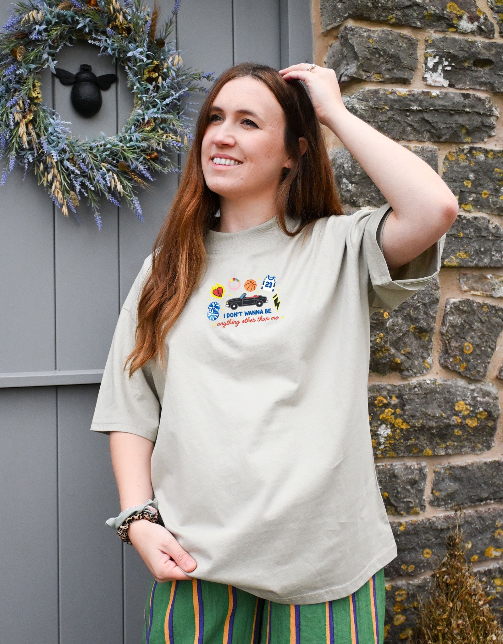 Tree Hill Embroidered Oversized Organic Cotton Tee