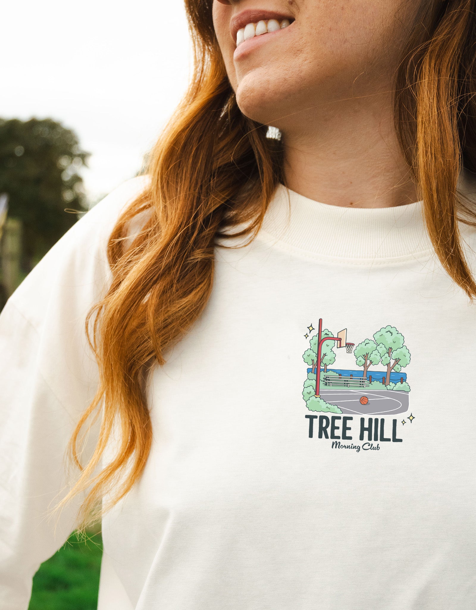 Tree Hill Printed Oversized Organic Cotton Tee