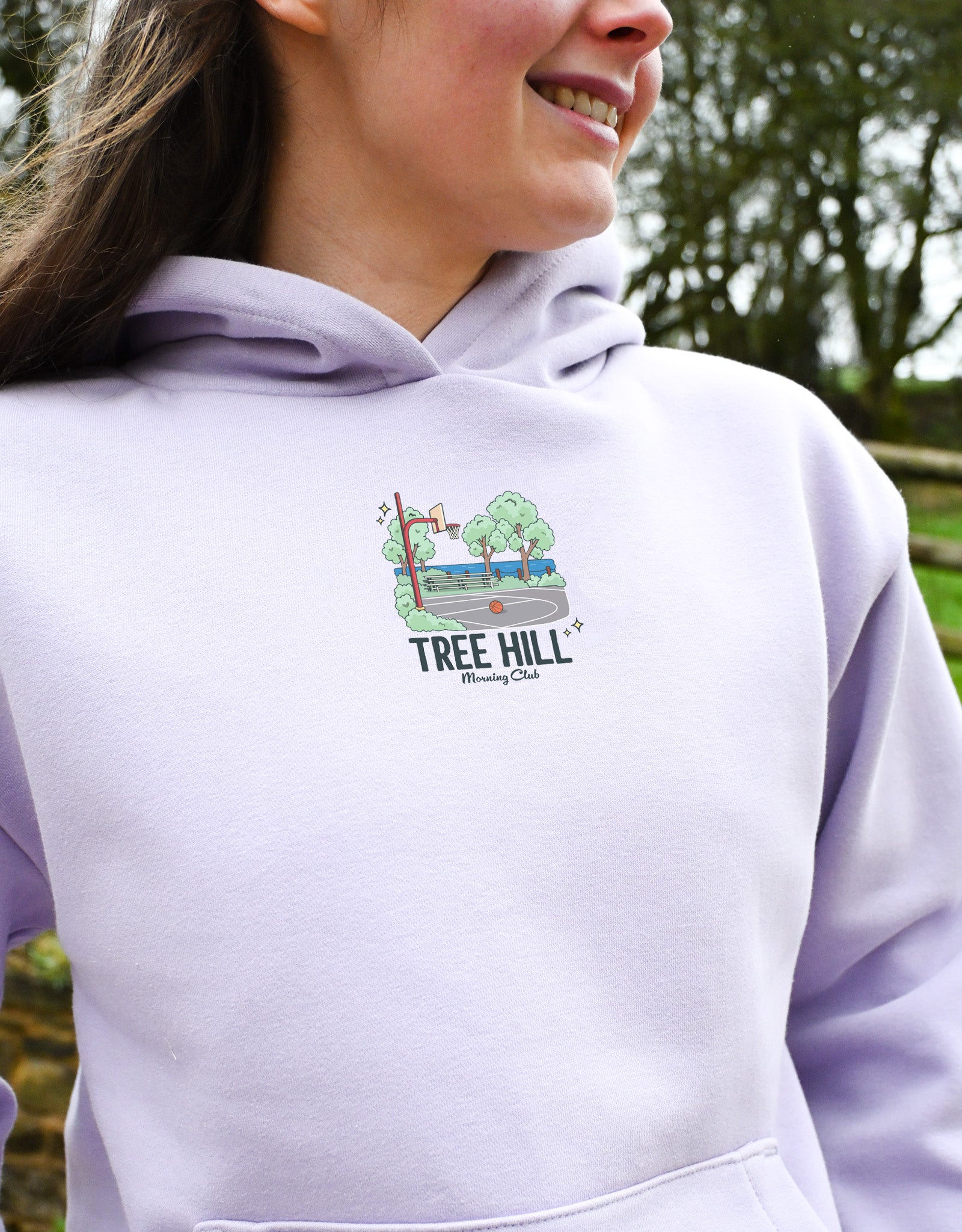 Tree Hill Printed Heavyweight Cotton Hoodie