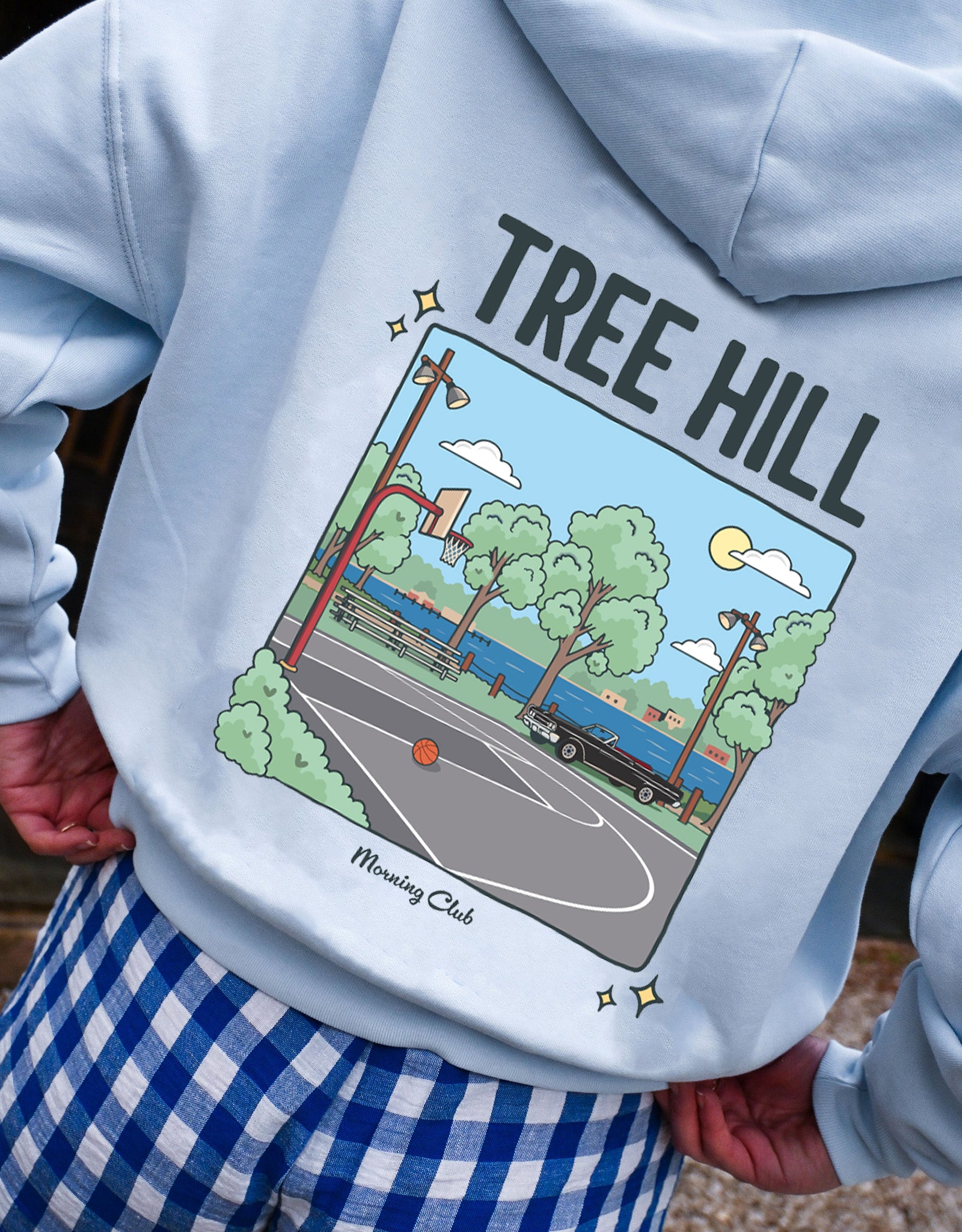 Tree Hill Printed Boxy Organic Cotton Zip Hoodie