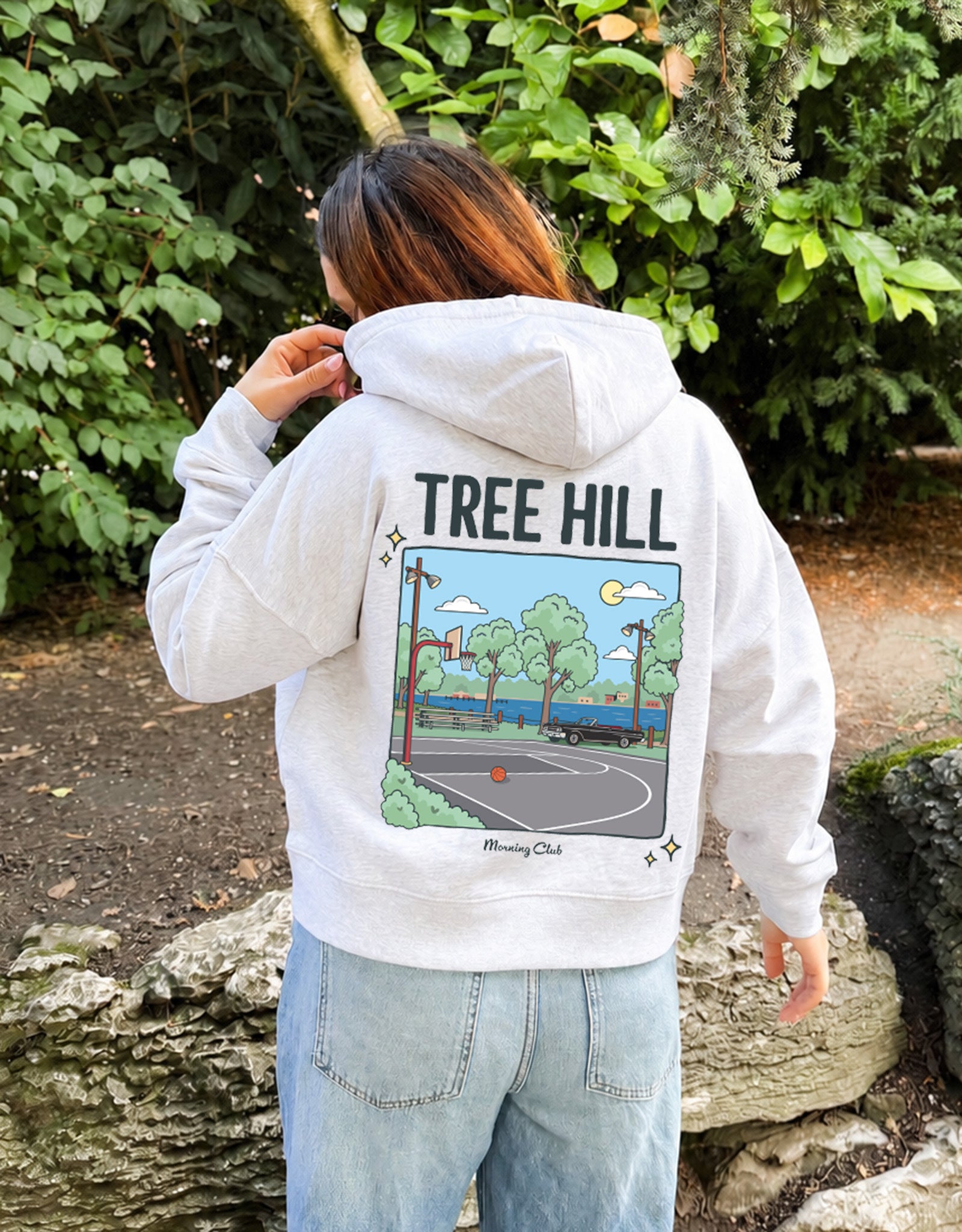 Tree Hill Printed Boxy Organic Cotton Hoodie