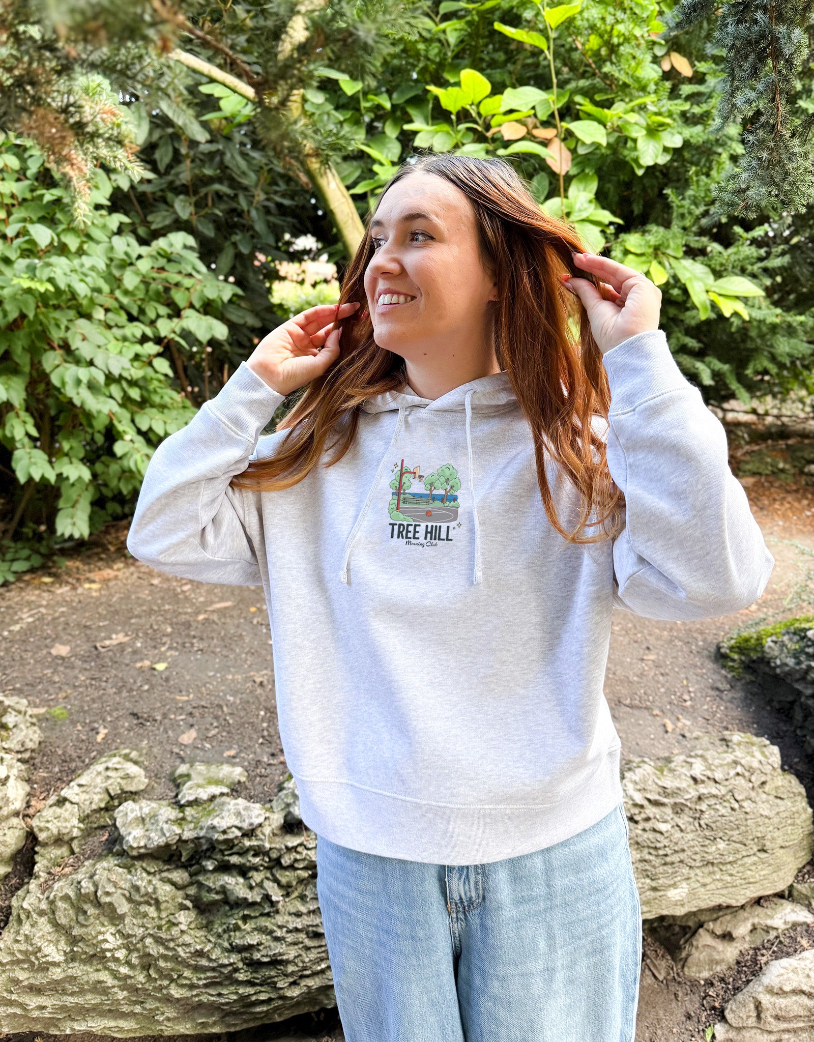 Tree Hill Printed Boxy Organic Cotton Hoodie