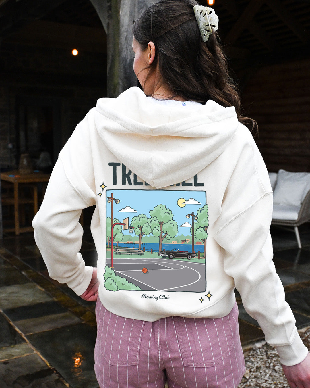 Tree Hill Printed Boxy Organic Cotton Zip Hoodie