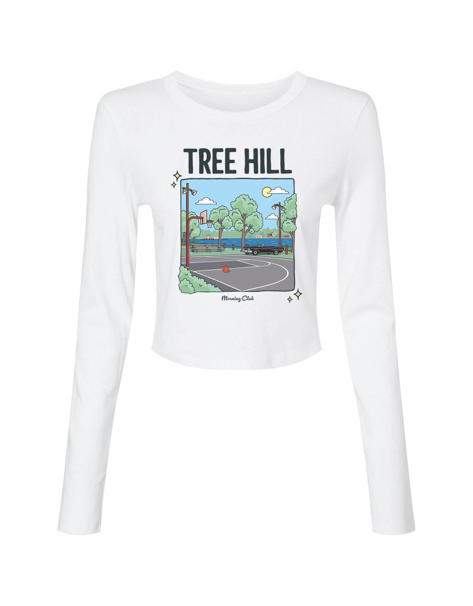 Tree Hill Printed Micro Rib Long Sleeved Tee