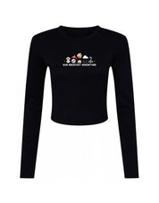 Up Embroidered Micro Rib Long Sleeved Tee