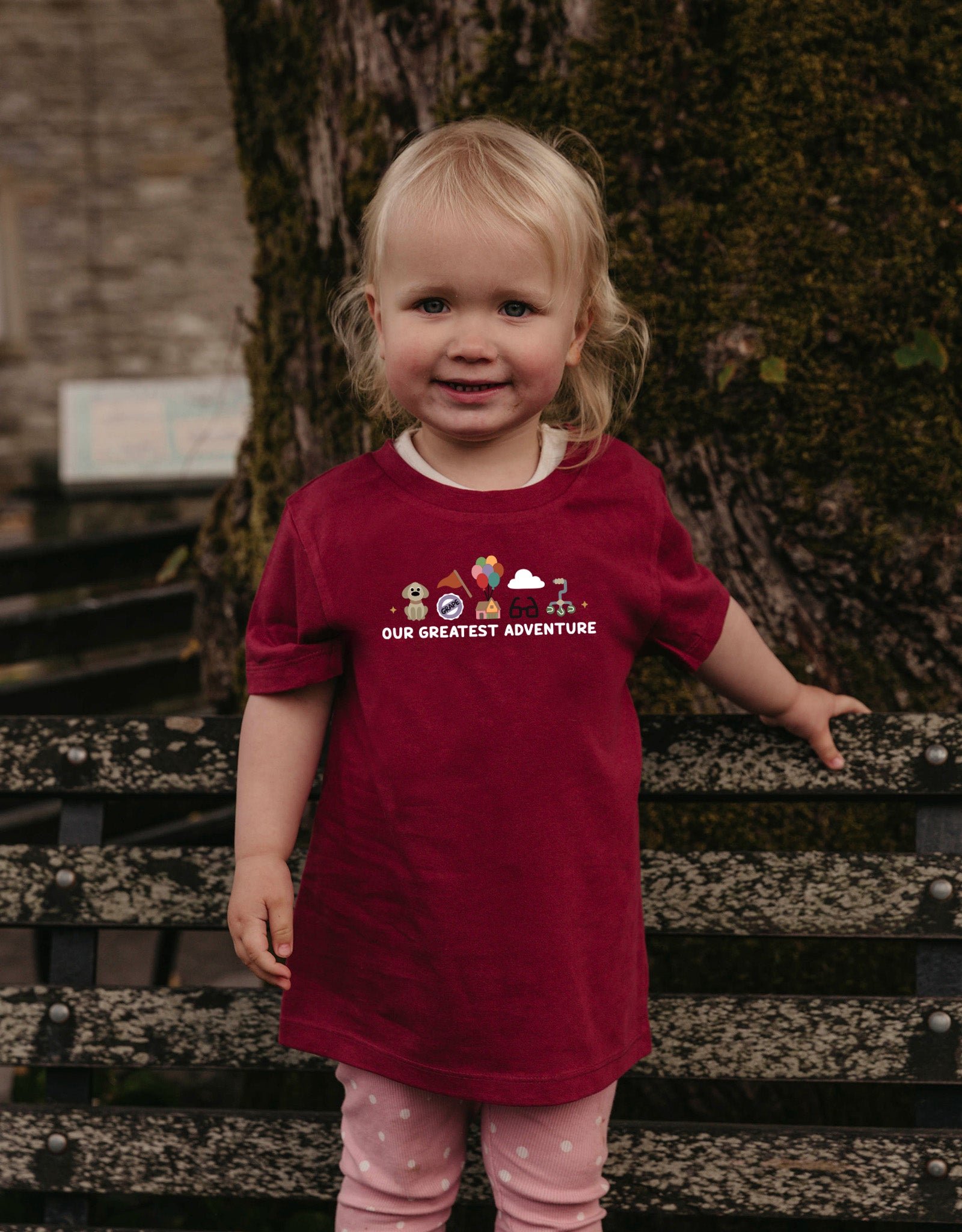 Up Embroidered Organic Cotton Childrens T-Shirt