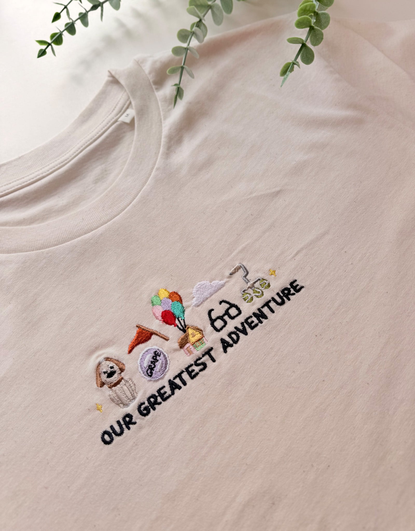 Up Embroidered Organic Cotton T-Shirt