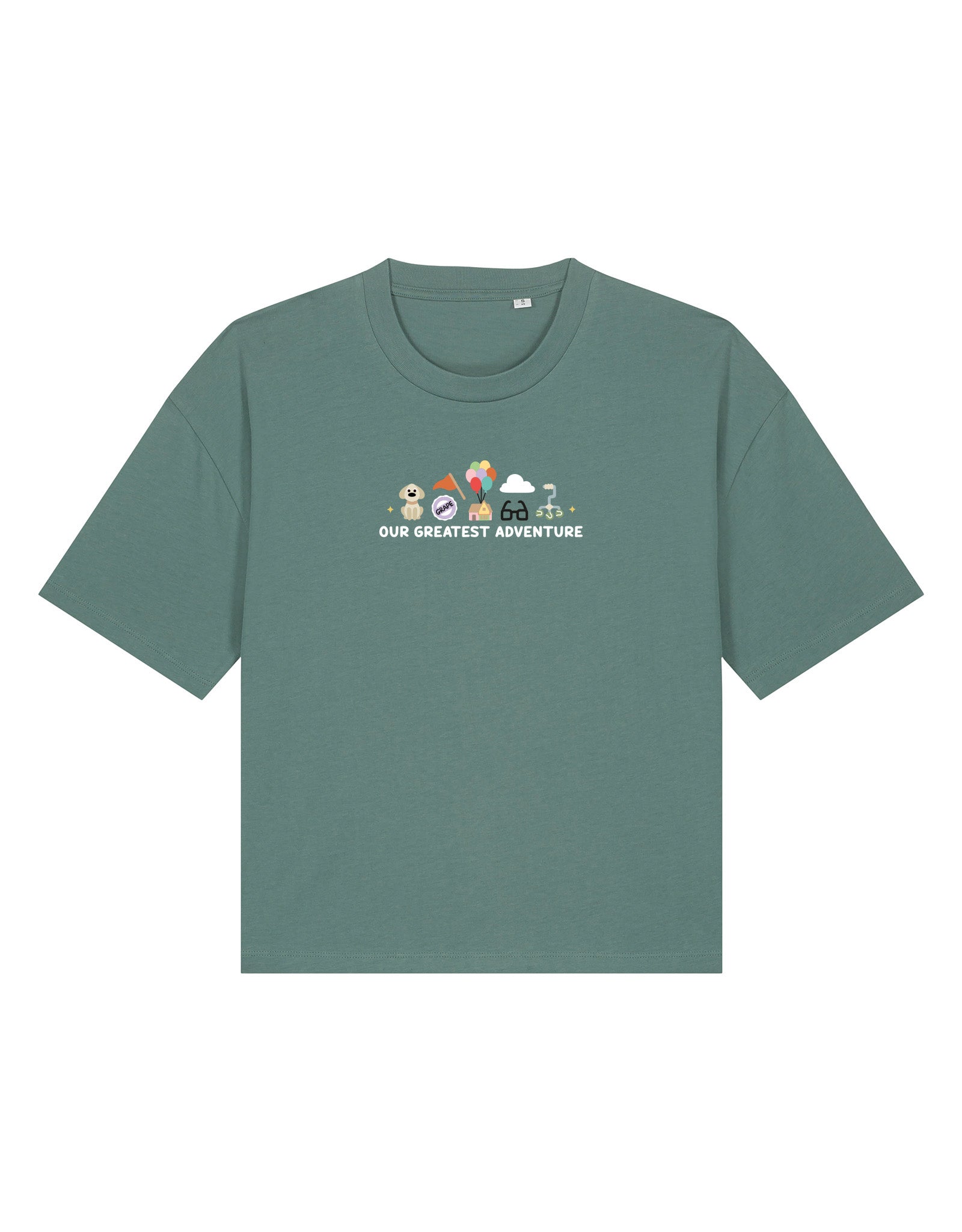 Up Embroidered Boxy Organic Cotton Tee