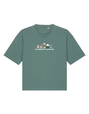Up Embroidered Boxy Organic Cotton Tee
