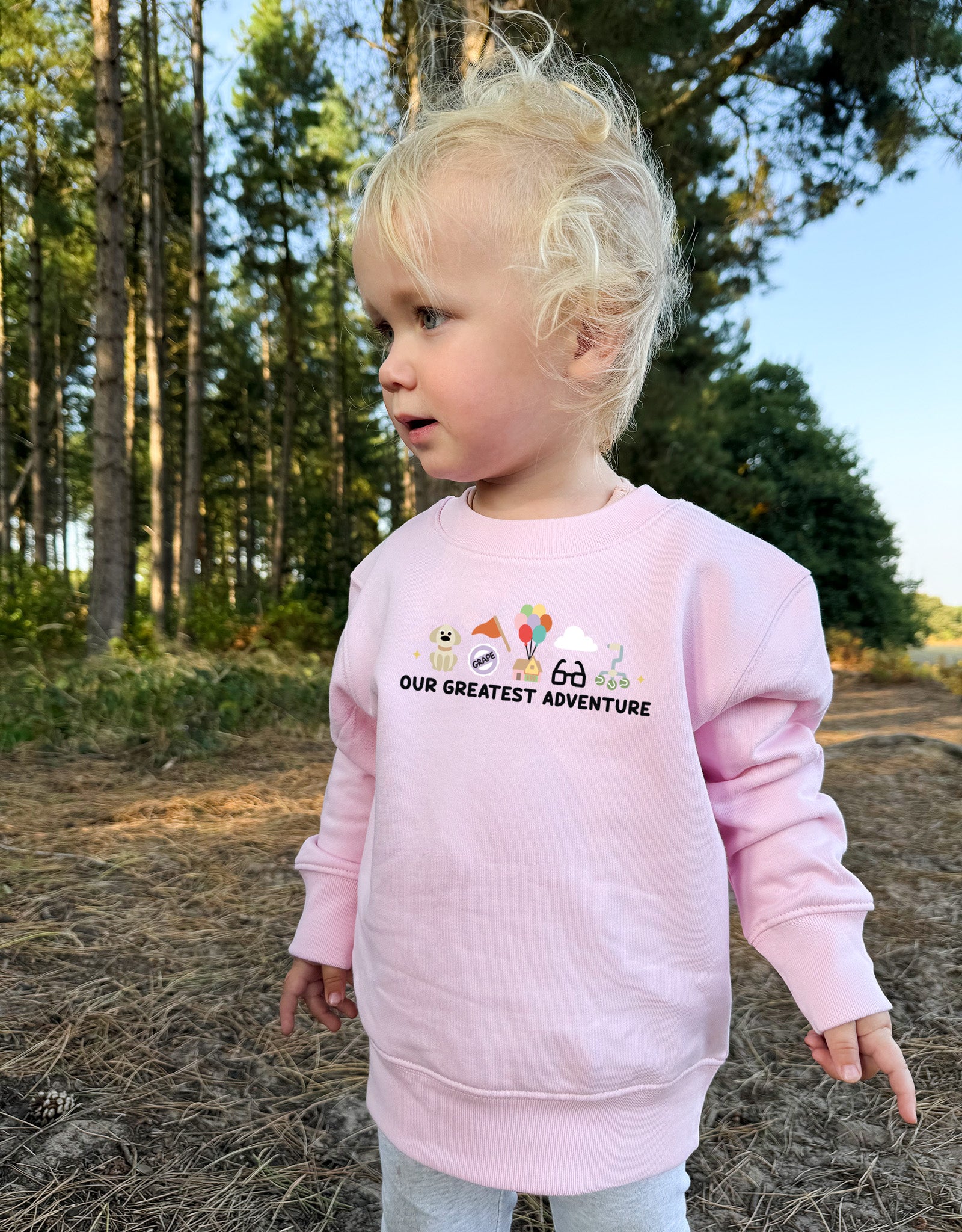 Up Embroidered Organic Cotton Childrens Sweatshirt