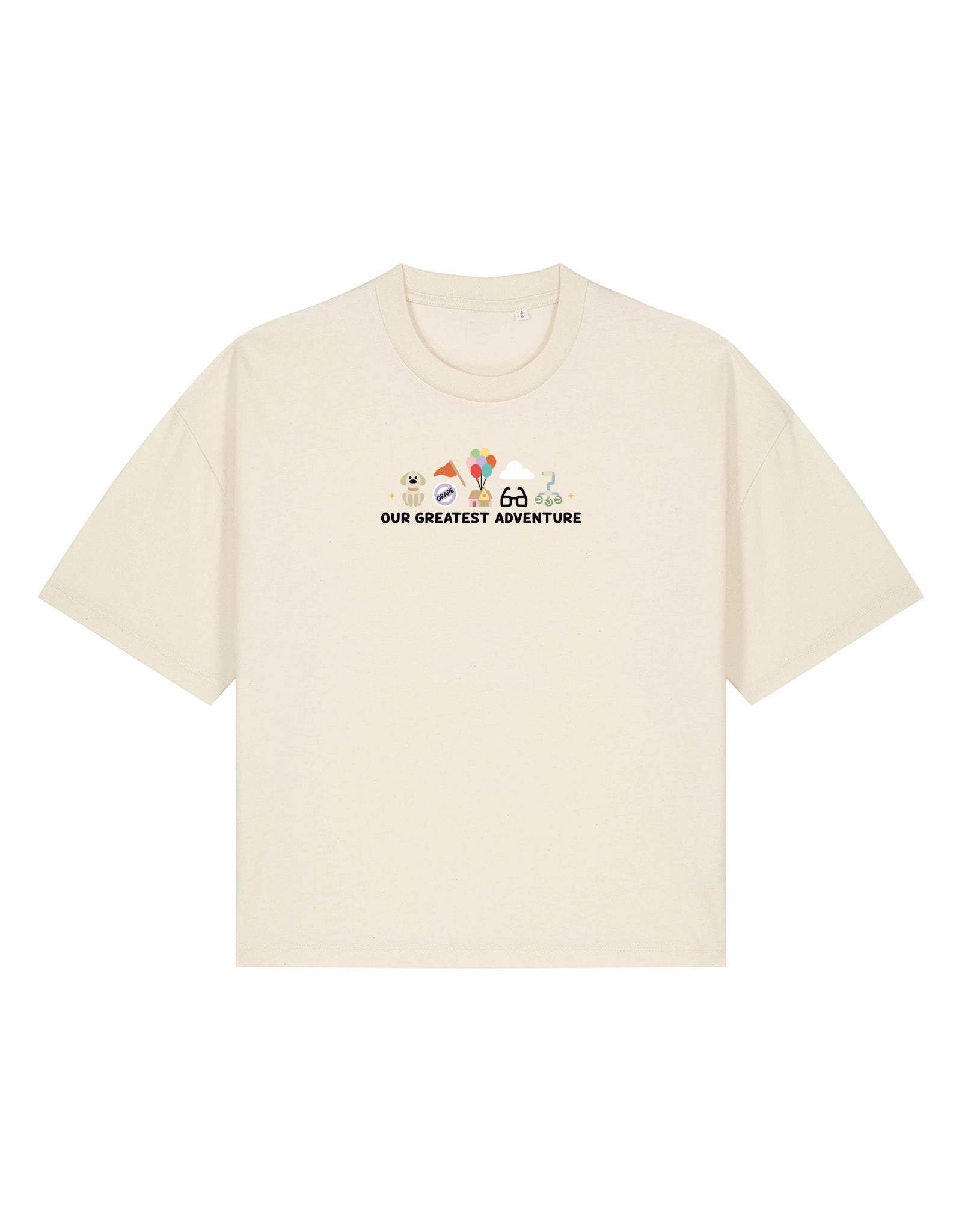 Up Embroidered Boxy Organic Cotton Tee