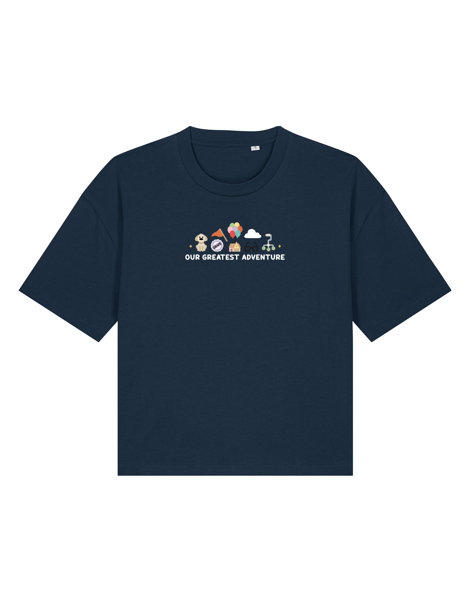 Up Embroidered Boxy Organic Cotton Tee