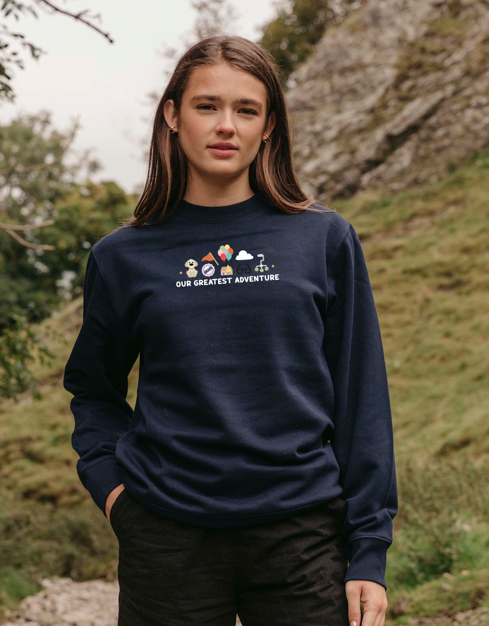 Up Embroidered Organic Cotton Sweatshirt