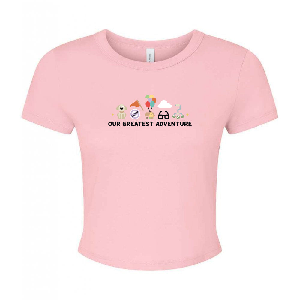 Up Embroidered Micro Rib Baby Tee