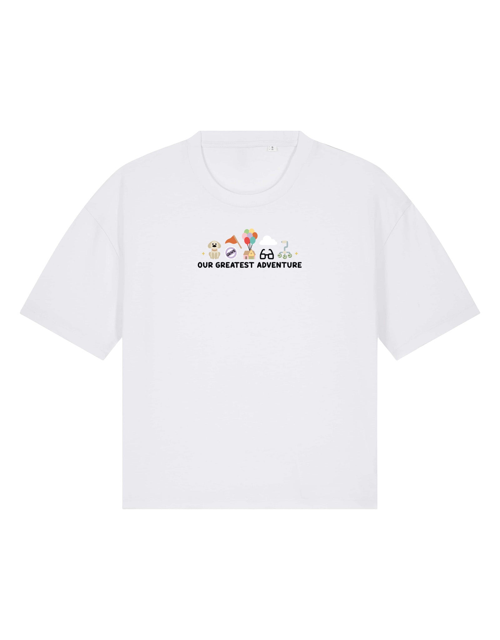 Up Embroidered Boxy Organic Cotton Tee