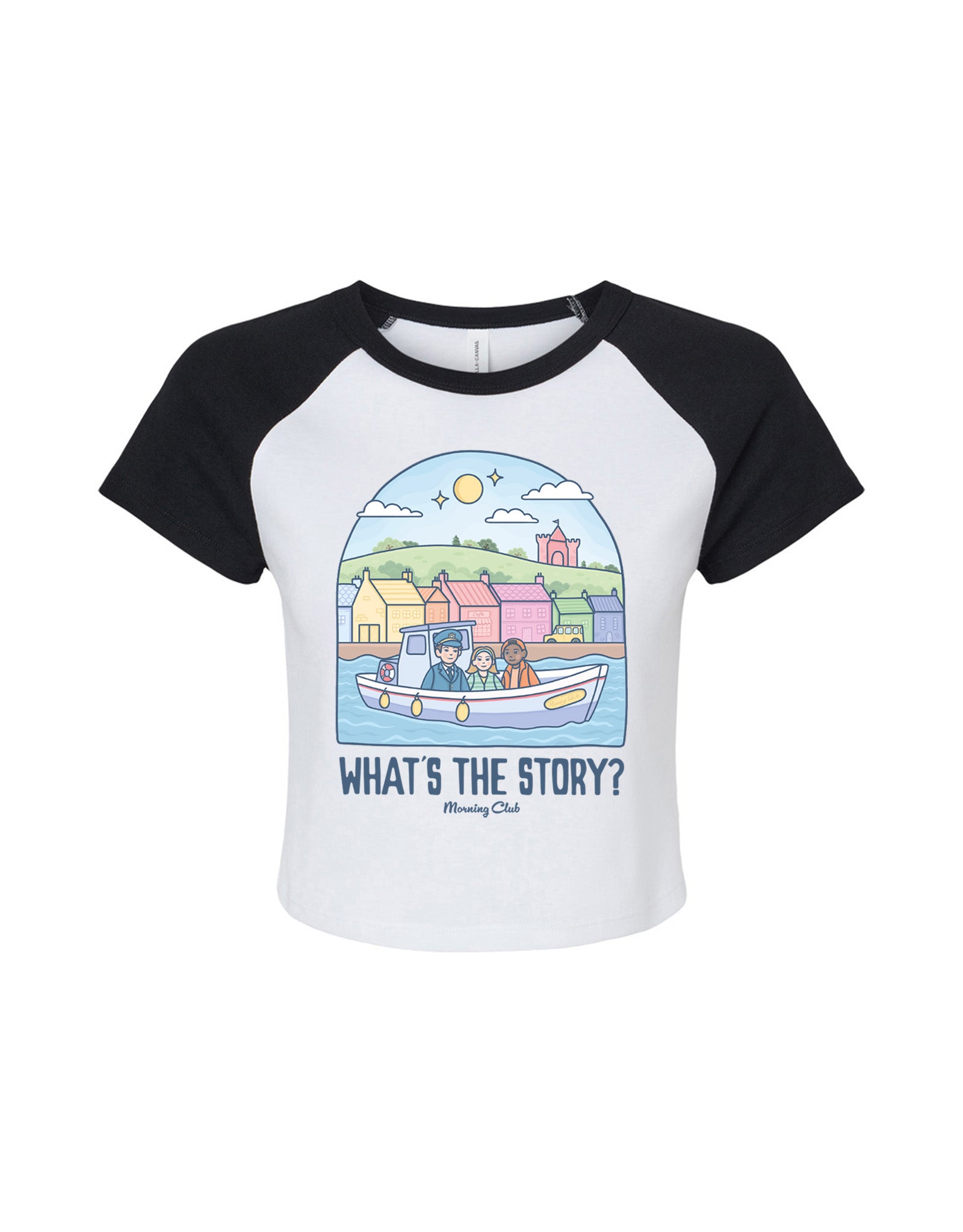 What's The Story Printed Micro Rib Raglan Baby Tee