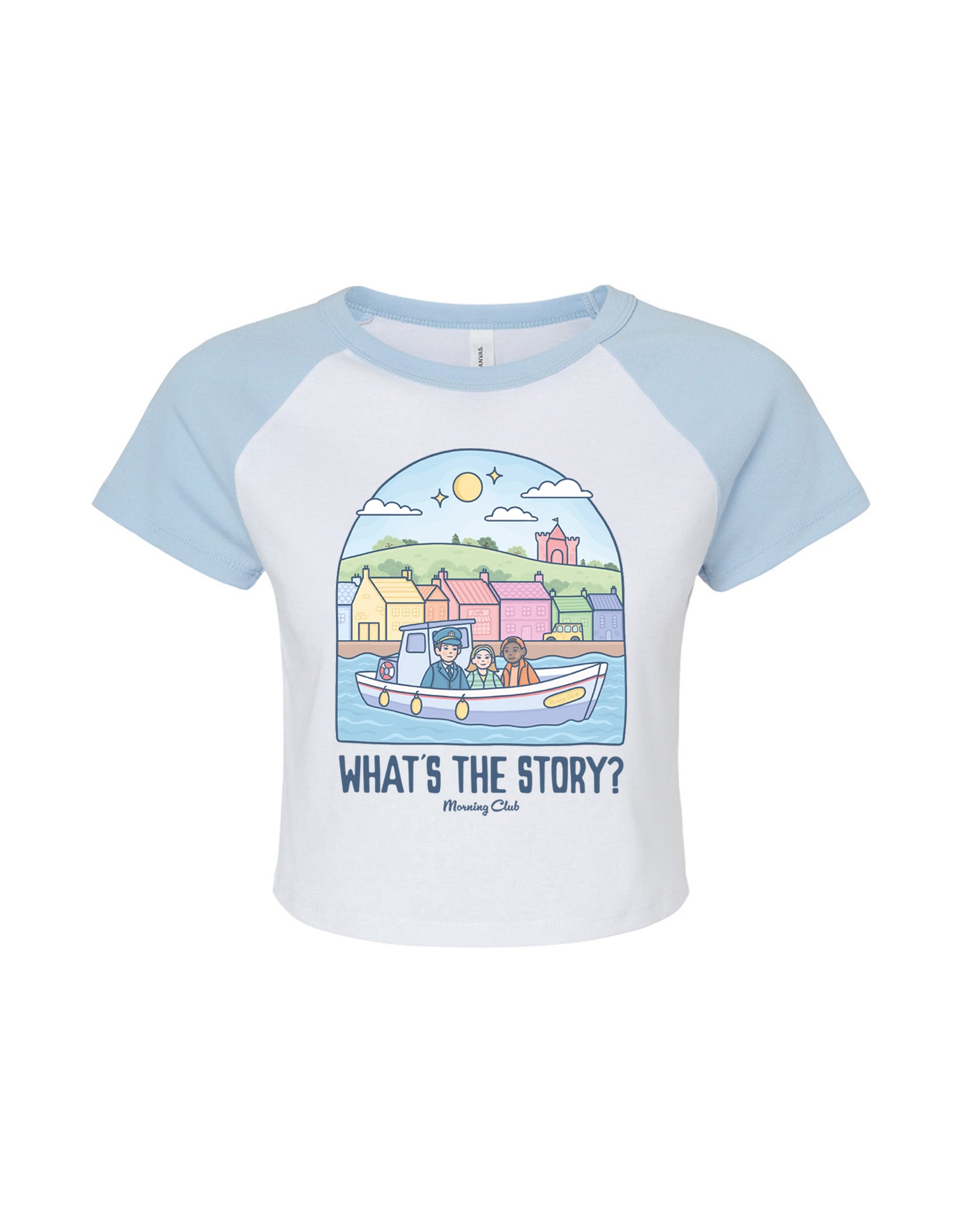 What's The Story Printed Micro Rib Raglan Baby Tee