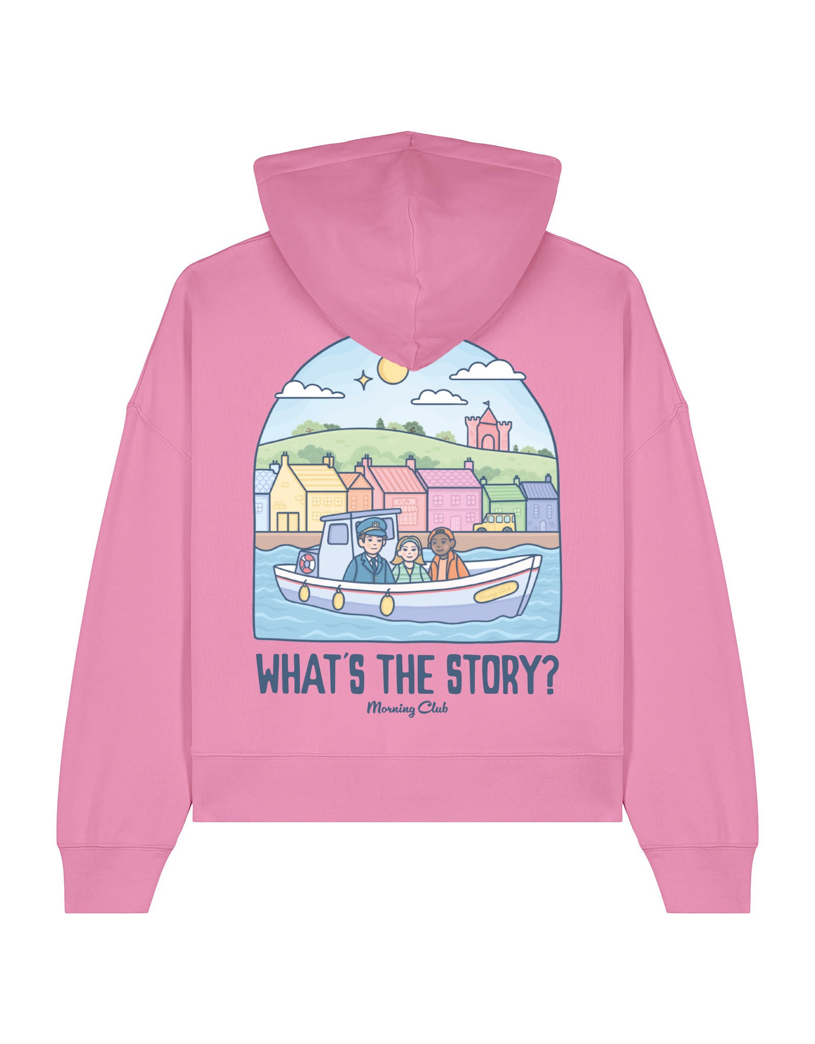 What's The Story Printed Boxy Organic Cotton Hoodie