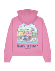 What's The Story Printed Boxy Organic Cotton Hoodie