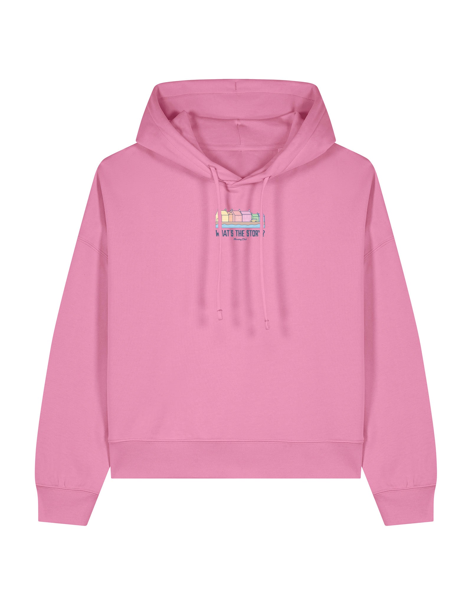 What's The Story Printed Boxy Organic Cotton Hoodie