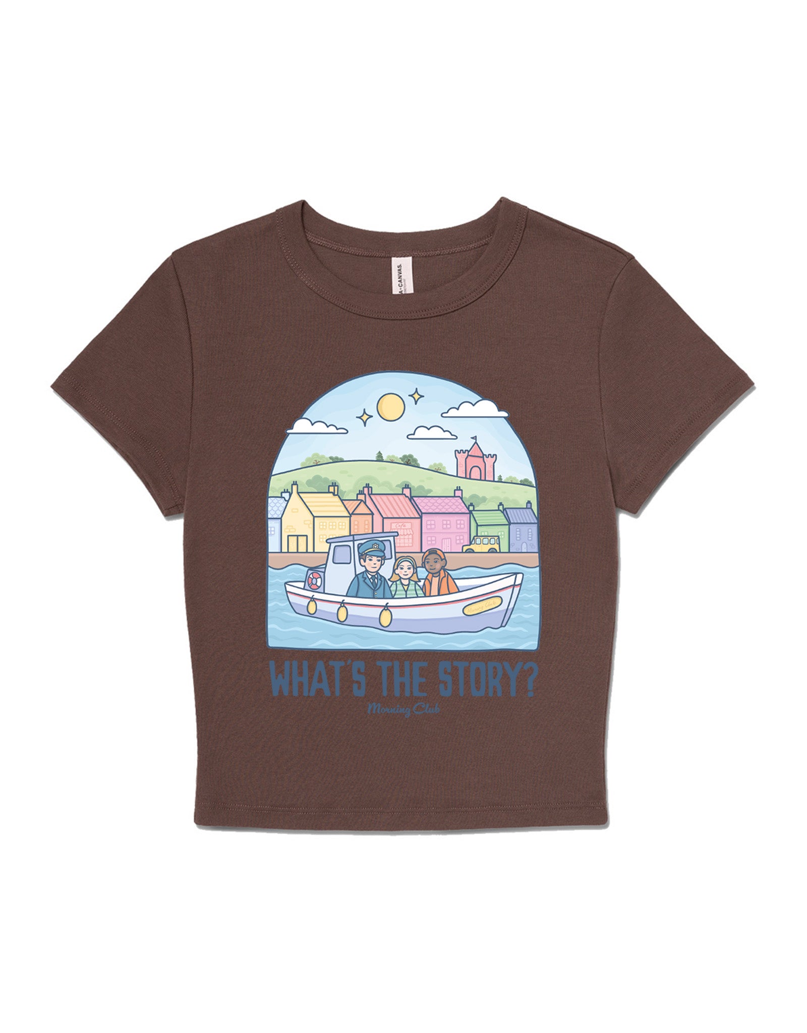 What's The Story Printed Micro Rib Baby Tee