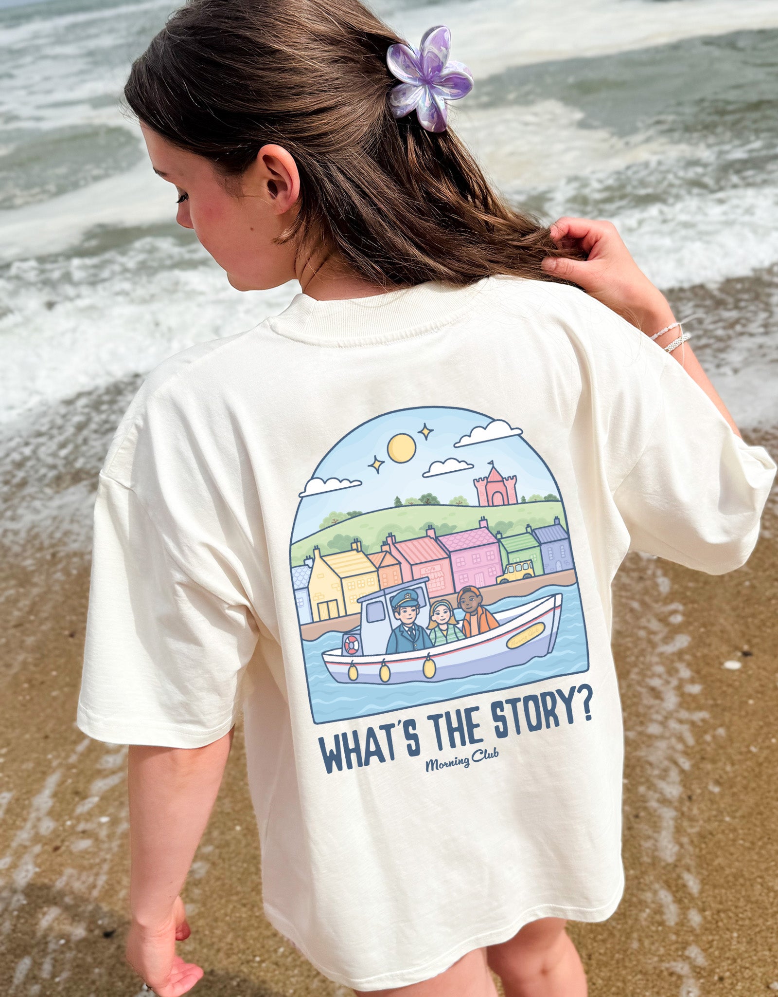 What's The Story Printed Oversized Organic Cotton Tee