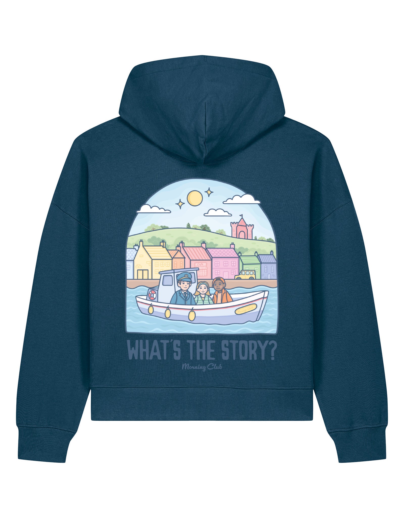 What's The Story Printed Boxy Organic Cotton Hoodie