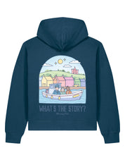 What's The Story Printed Boxy Organic Cotton Hoodie